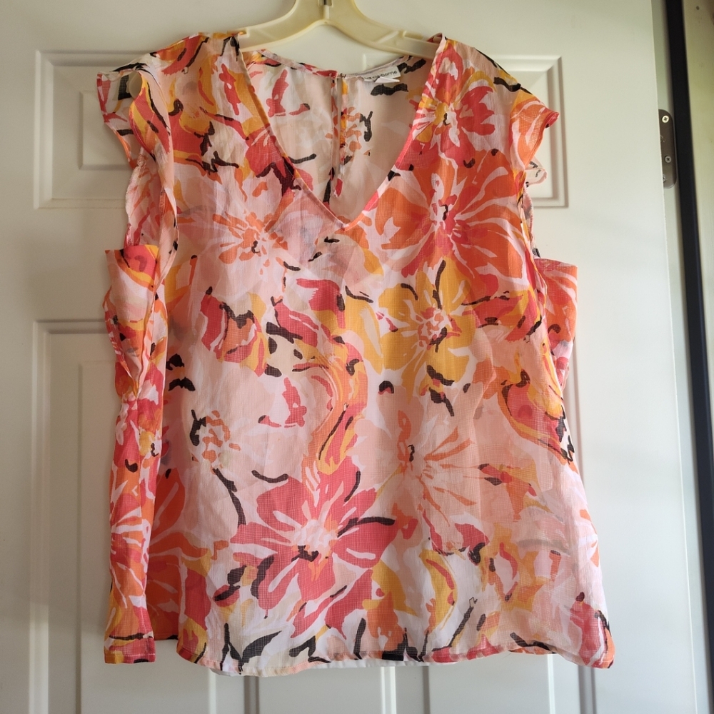 Women's Liz Claiborne Floral Top Size XL Bust 42'